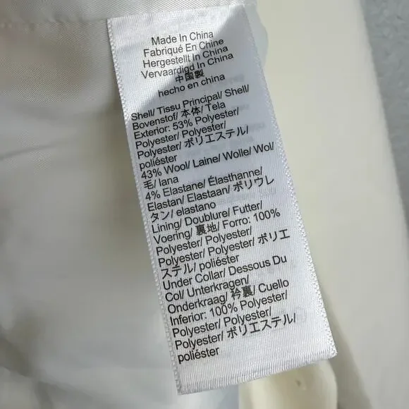 Madewell NWT Tuxedo Blazer Winter White L Double Breasted Ivory Office Timeless - Picture 9 of 11